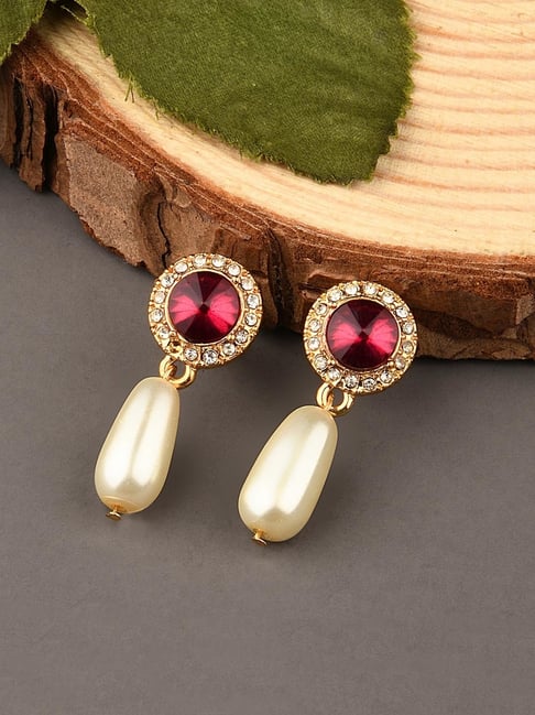 Pink Rhinestone Dangler Earrings