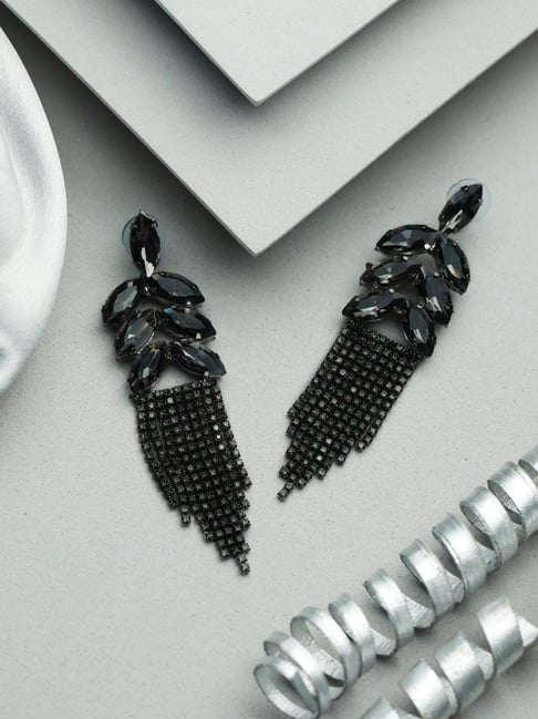 Long black deals earrings online