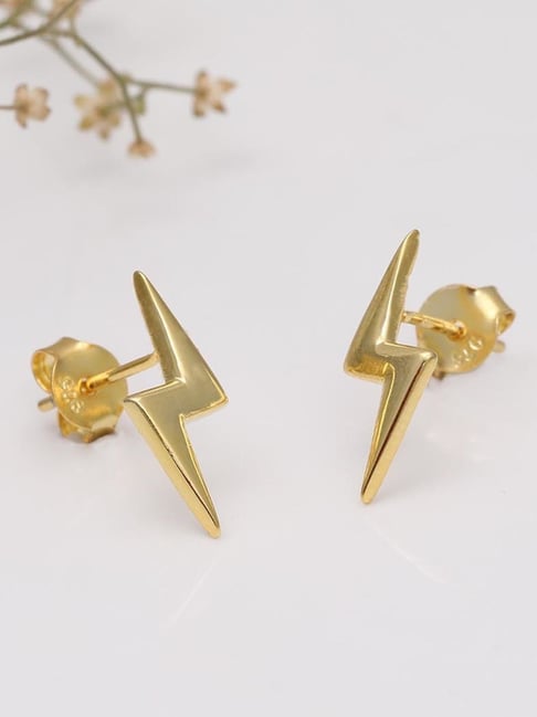 Buy GIVA Sterling Silver Lightning Bolt Earrings for Women - Main Image