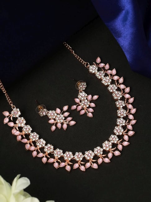 Crystal Rose Gold Y Bridal Necklace Set - Cassandra Lynne