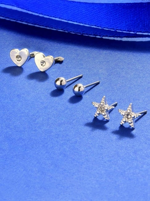 Cecilia ” 3 Post Western Earring Set ( Yellow / Silver ) – Ale Accessories