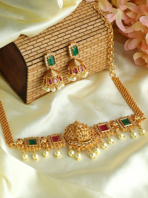 Buy Priyaasi Rose Gold Necklace & Earring Set Online At Best Price @ Tata  CLiQ