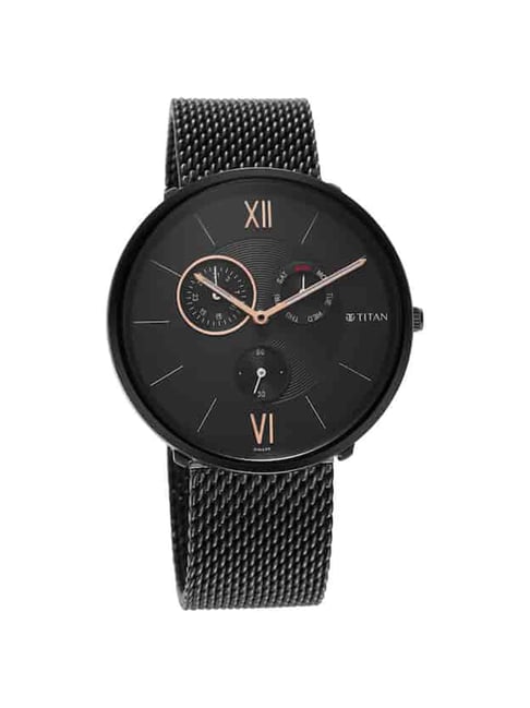 Titan black outlet watch women