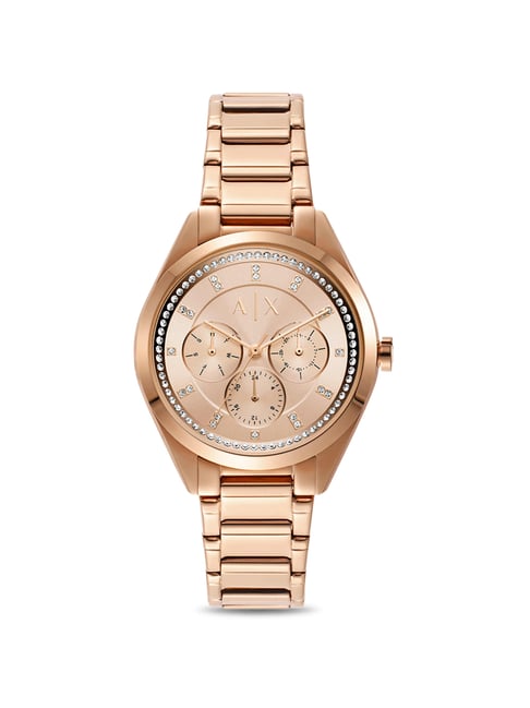 Armani rose 2024 gold watch womens