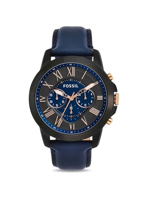 Fossil watch deals dark blue