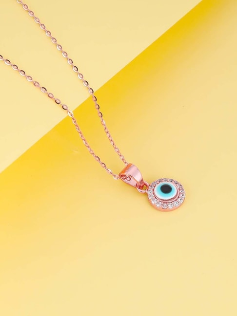 Blue Zircon Evil Eye 925 Sterling Silver Necklace – Sutra Wear