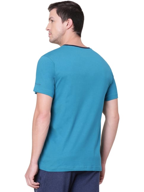 Buy Vh Innerwear Blue Cotton Regular Fit T-Shirt for Mens Online