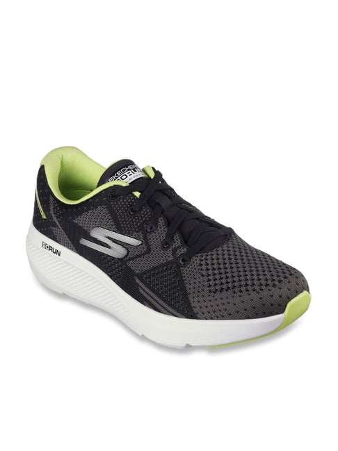 Skechers Men's GO RUN ELEVATE Black Lime Running Shoes