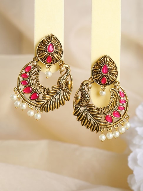 18k Yellow Gold Plated Bronze Indian Ethnic Chand Bali Hoop Earrings –  Morgan and Paige Jewelry Store - Designer Jewelry Gifts