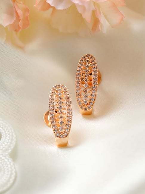 Sommerset hoop earrings, White, Rose gold-tone plated | Swarovski