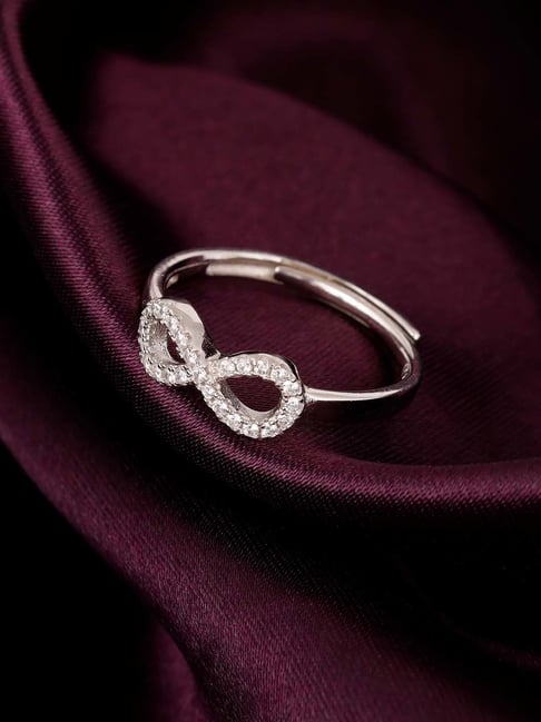 Sterling Silver Infinity Heart Ring (.17ct) | Cosanuova