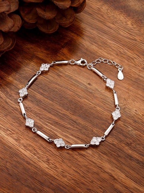 GIVA 92.5 Sterling Silver Rhombus Bracelet for Women-picture-38