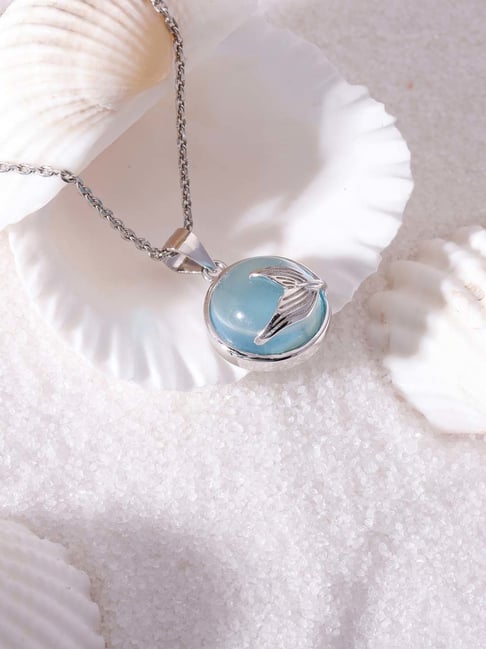 GIVA 92.5 Sterling Silver Fish Tail Pendant with Chain for Women-picture-44