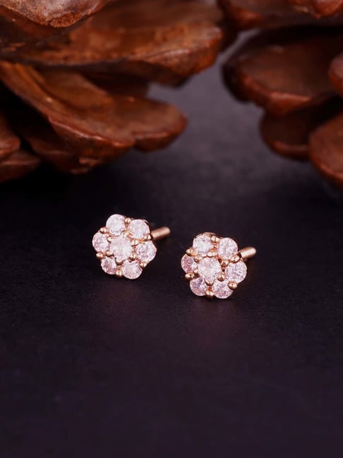 Semi Precious Stone Firoza Flower Stud Earrings | Fusion Vogue