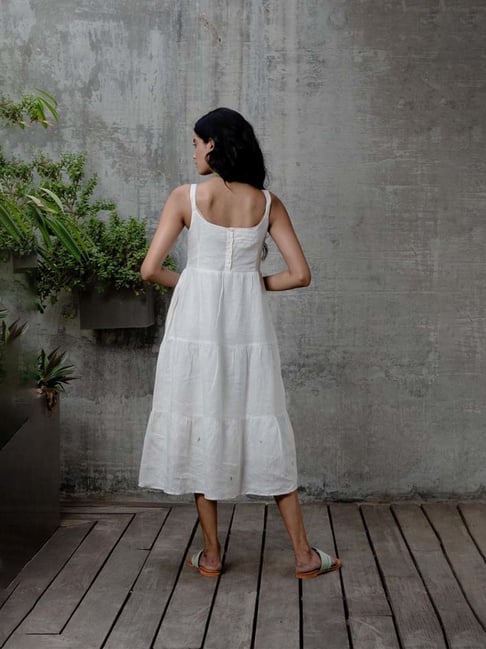 Monsoon white linen top dress