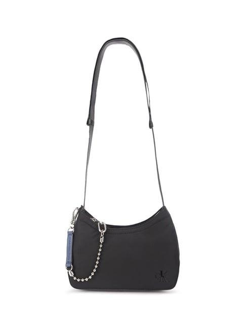 Calvin Klein Black Sculpted Medium Hobo Bag