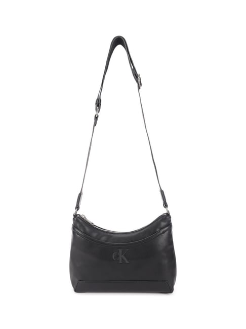 Calvin Klein Black Sleek Medium Hobo Bag