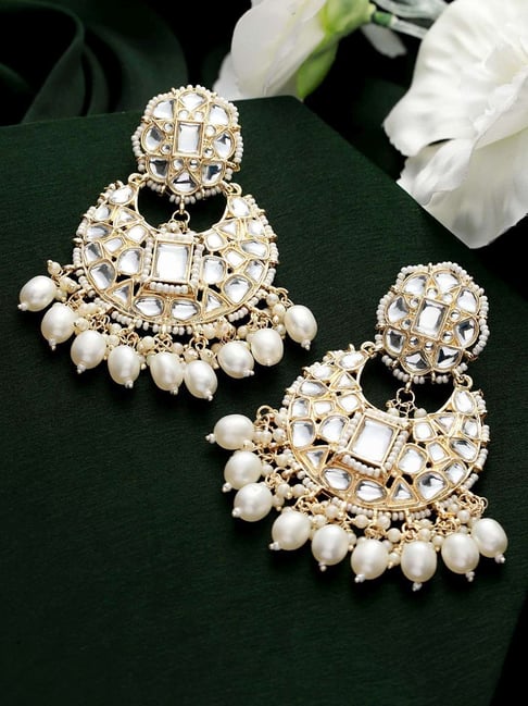 Pearl Earrings in Gold Plated Silver ER 372 – Deccan Jewelry
