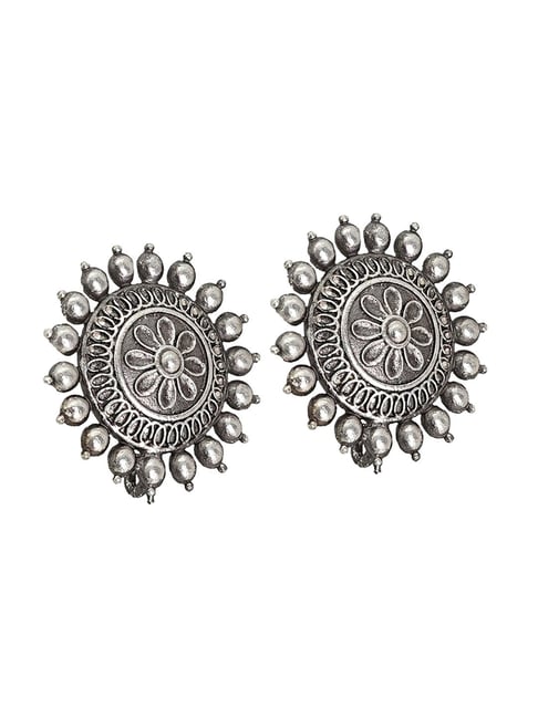 Buy Teejh Monika Silver Oxidized Stud Earrings Online At Best