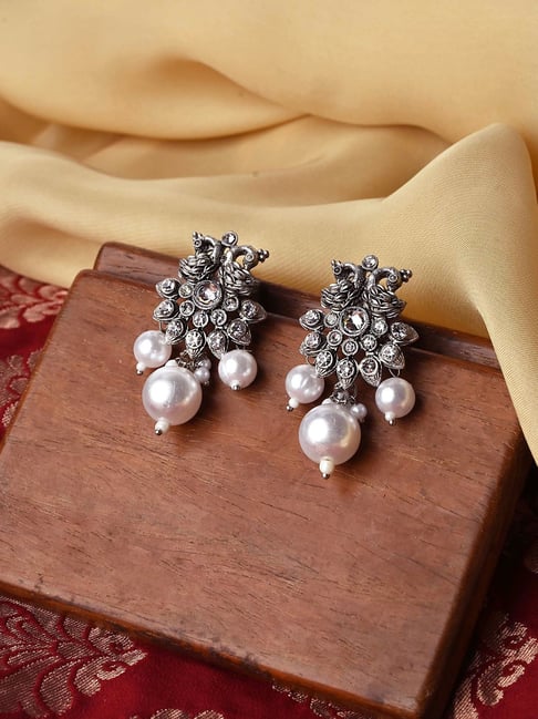 925 Silver Red Polki pearl Earrings – Fine Silver Jewels - Shop for Pure  925 Silver Jewellery Online in India