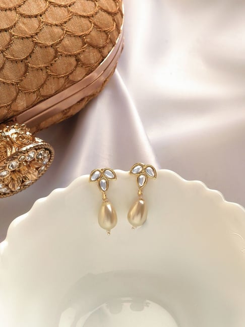 Teejh Kashvi Pearl & Polki Drop Earrings-picture-13