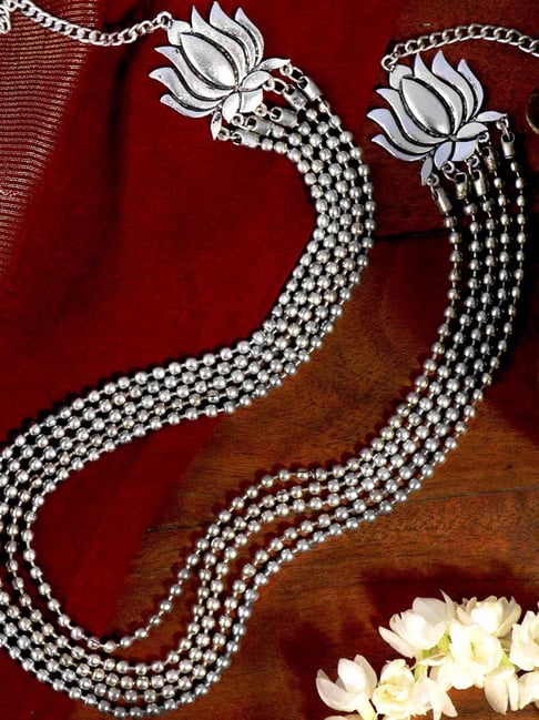 Teejh Bodi Silver Oxidized Necklace