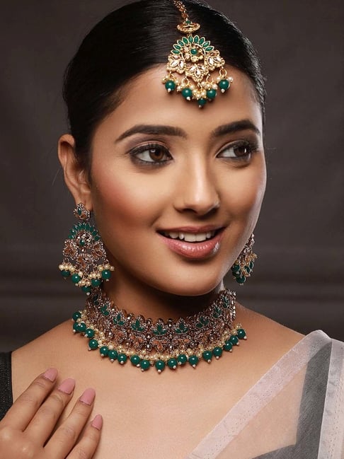 Buy Priyaasi Rose Gold Necklace & Earring Set Online At Best Price @ Tata  CLiQ