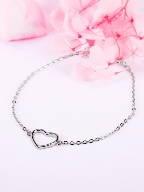 Gold Plated Sterling Silver Bracelet|925 Sterling Silver Heart Chain  Bracelet With Cubic Zirconia For Women