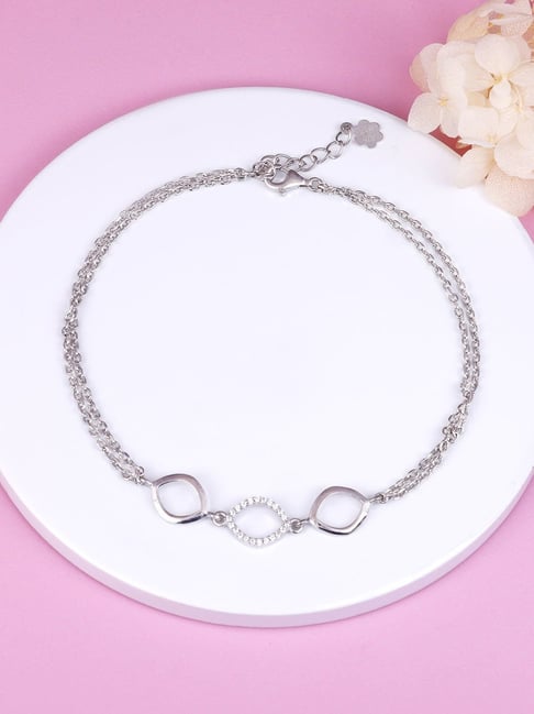 GIVA Love All Around 925 Silver Triple Marquis Anklet (Single Anklet) for Women & Girls-picture-21