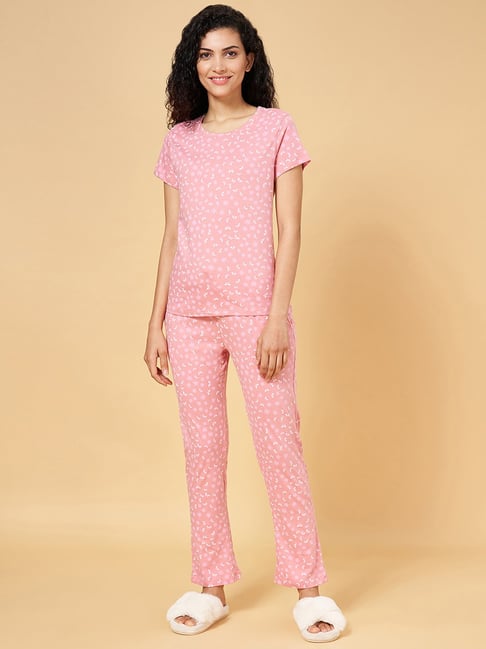 YU by Pantaloons Pink Cotton Printed Top Pyjama Set-picture-10