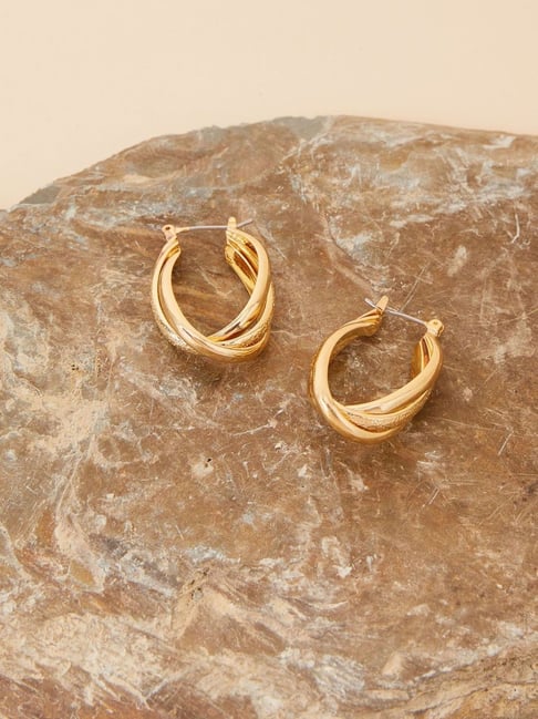 Ladies gold hoop on sale earrings