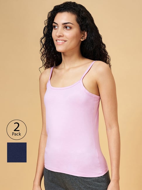 Dreamz by Pantaloons Navy & Pink Cotton Camisoles - Pack Of 2-picture-17