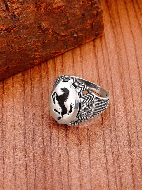 GIVA 92.5 Sterling Silver HorseRing for Men-picture-42