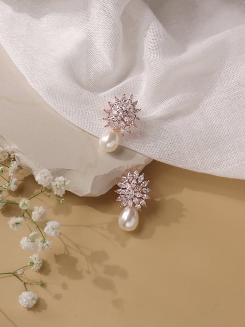 Deco Diamante Pearl Earrings – Revival Retro