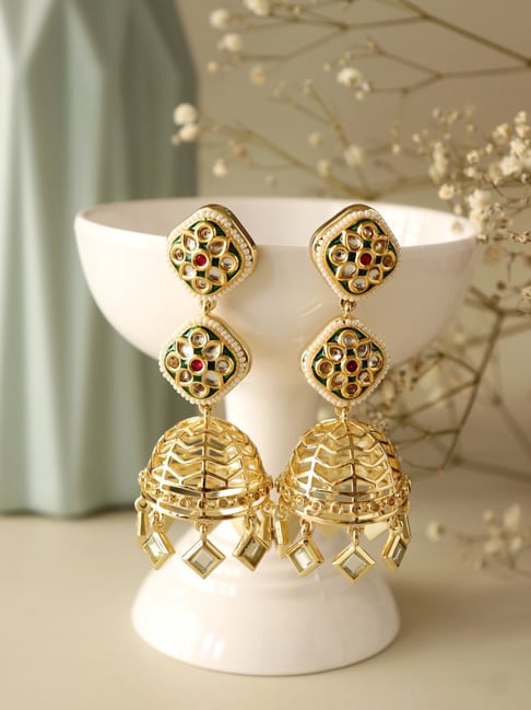 Rabaari Long Drop Jhumka Earrings – VOYLLA