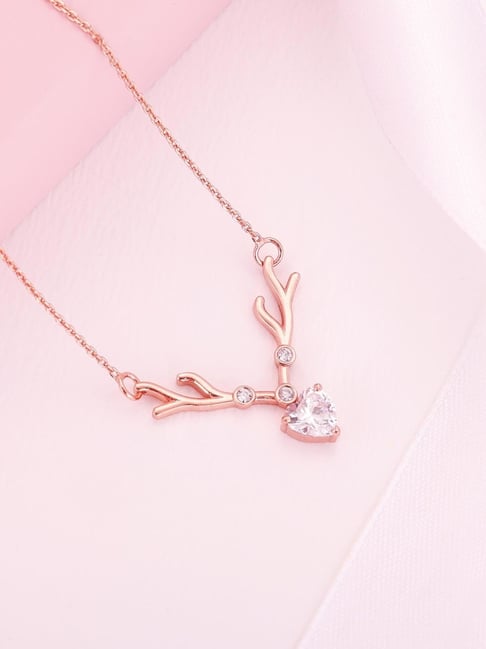 Buy GIVA Sterling Silver Deer Heart Necklace for Women Online