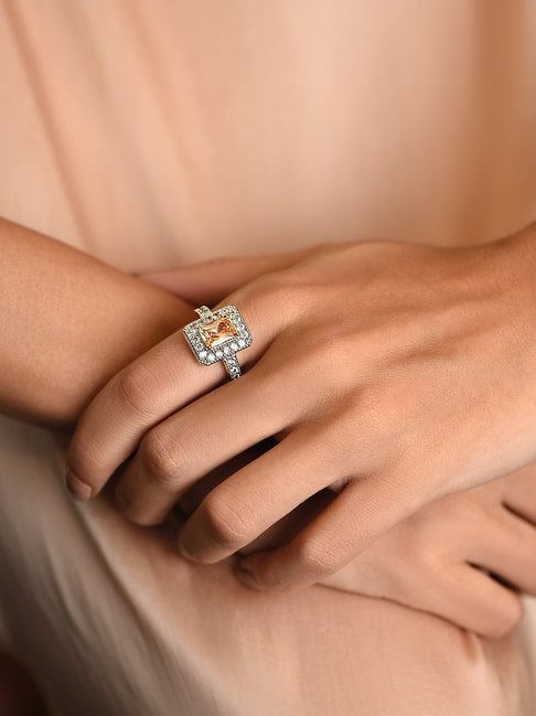 HANDS HOLDING HEART DAINTY FINE DIAMOND RING - Anmol Jewellers