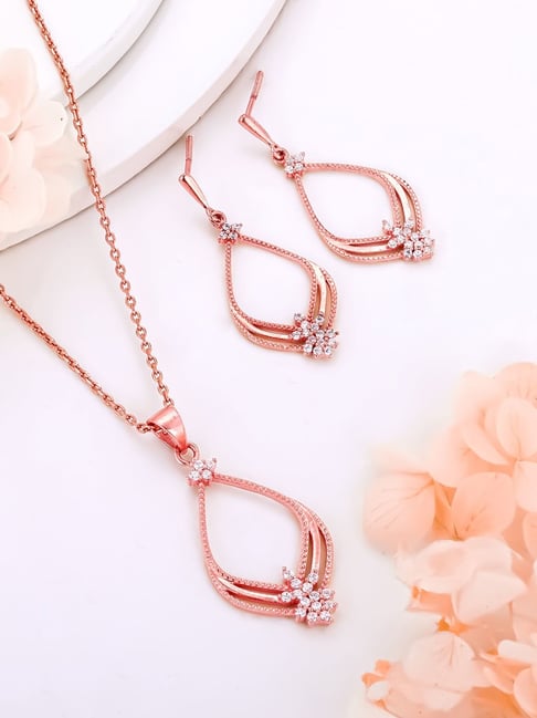 Buy GIVA Sterling Silver Rose Gold Princess Set Online At