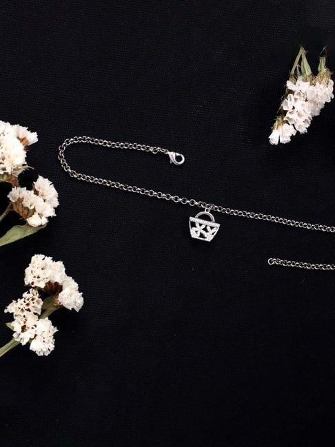 The Real Effect London 800 Sterling Silver White Gold Anklet for Women-picture-43