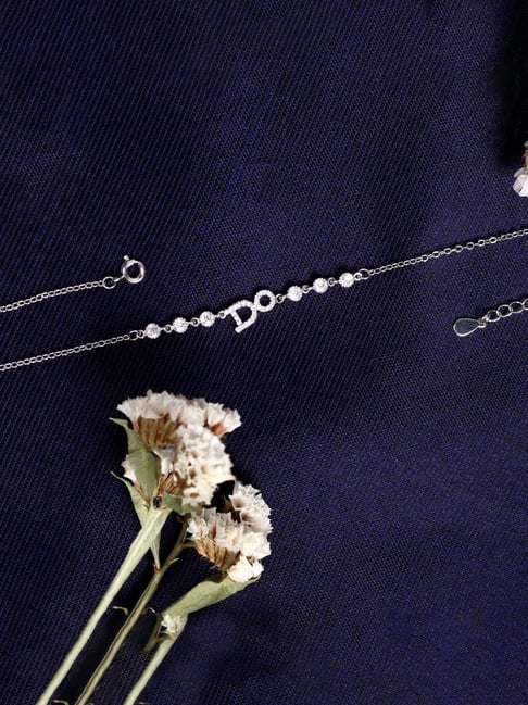 The Real Effect London 800 Sterling Silver White Gold Anklet for Women-picture-23