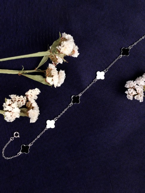 The Real Effect London 800 Sterling Silver White Gold Anklet for Women