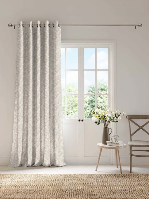 Ddecor Live Beautiful Beige Polyester 9Ft Long Door Room Darkening Curtain