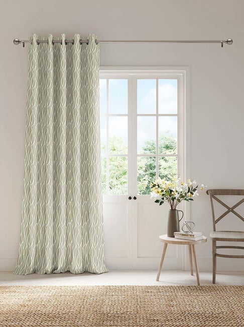 Ddecor Live Beautiful Beige Polyester 9Ft Long Door Room Darkening Curtain