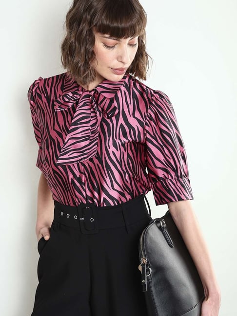 Vero Moda Pink & Black Animal Print Shirt-picture-41