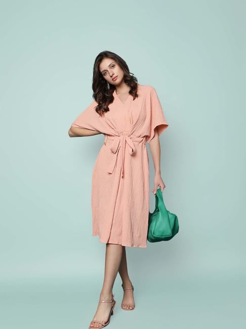 Vero Moda Peach Relaxed Fit Midi Dress