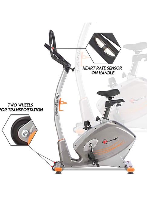 PowerMax Fitness BU-750 Upright Bike (Silver)