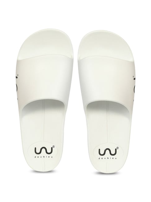 Buy Doubleu Men s White Slides for Men at Best Price Tata CLiQ