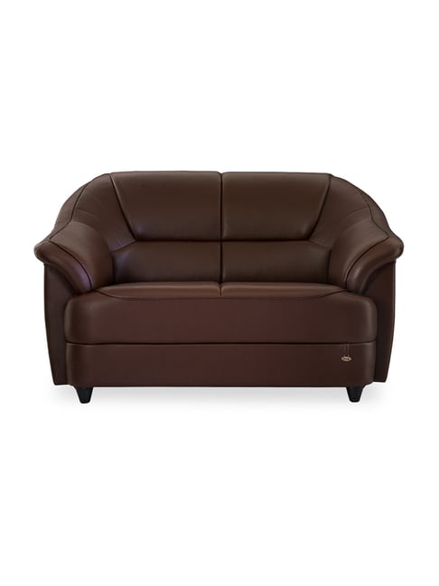 Buy Durian Quilted Dark Brown Premium Leatherette 2 Seater Sofa at