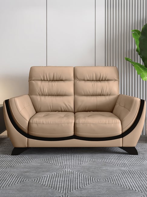 Buy Durian Davos Quilted Beige Premium Leatherette 2 Seater Sofa Buy Durian Davos Quilted Beige Premium Leatherette 2 Seater Sofa