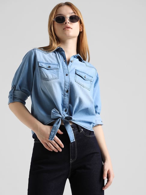 Only Blue Cotton Relaxed Fit Shirt-picture-20